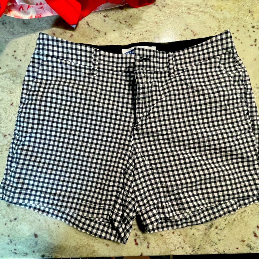 Old Navy Black and White Bermuda Shorts